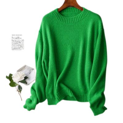 China Thick breathable mohair wool sweater for women2021Autumn and winter simple loose new long Korean style loose top and winter sleeves for women for sale