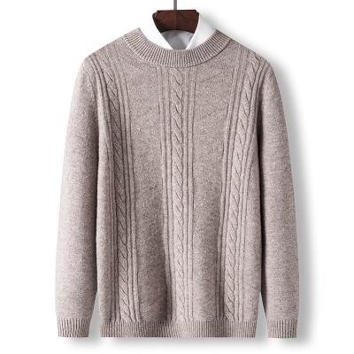 China Cardigan wool sweater for men's pure wool semi-turtleneck winter thickened knit sweater wool sweater for sale