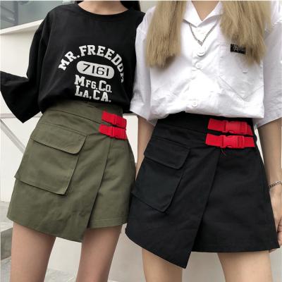 China S-XLThin Overall Anti-Static Big Pocket Loose High Waist Solid One Line Irregular Edge Yarn Dyed Denim Green Color Women Casual Cargo Pants for sale