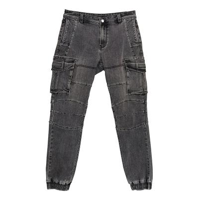 China Men's Jogging Pants Cotton Breathable Elastic Denim Polyester Fashion Pants Mens Multi-pocket Skinny Jeans for sale