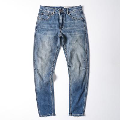 China OEM High Quality Service Factory Factory OEM Service Stylish Custom Vintage Men's Vintage Denim Slim Fit Five Pockets Tapered Leg Culotte Jeans for sale