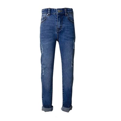 China New style ripped hole mill boy denim pants fashion hanging tight denim QUICK DRY for sale