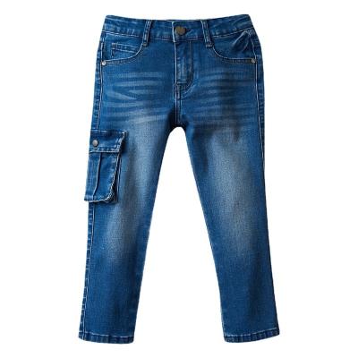 China Bufa QUICK DRY 15 Years Vintage Seller Jeans Custom Blue Cargo Kids Cowboy Cute Kids Jeans Jean Pant With Multi Pockets for sale