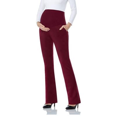 China Women's Fashion Dress Maternity Pants High Quality Pregnant Dress Leg Pants Custom Made Breathable Office Women Maternity Pants for sale