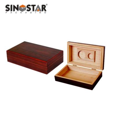 China Spanish Cedar Wooden Cuba Cigar Cases Humidor Box Top Glossy Painting Gift Box High Hold Cigars Sale for sale