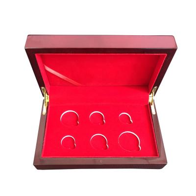 China Custom Logo Badge Metal Coin Wooden Commemorative Coin Packing Gift Box for sale