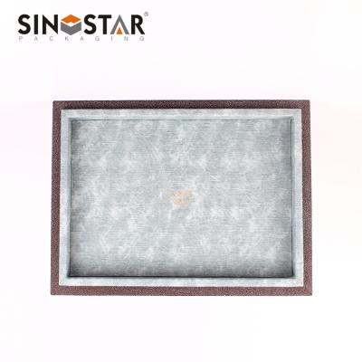 China High Quality Wooden Jewelry Tray Display Light Cover Jewelry Disply Velvet Velvet Logo for sale