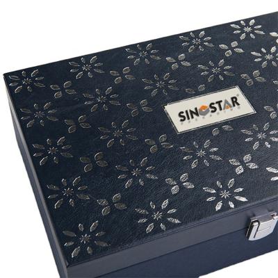 China Recyclable Super High Quality Wooden Leather Arabian Pattern Perfume Gift Box With Custom LOGO Printing for sale