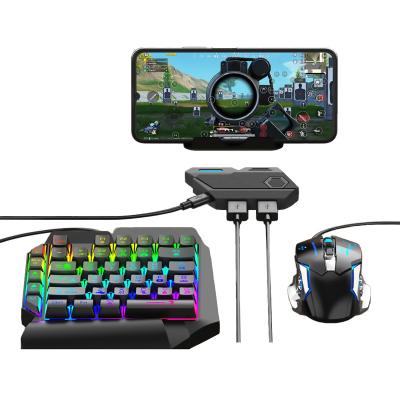 China With Game Converter Mouse Keyboard Handbreak One-hand RGB Keyboard Luminous Built-in Converter Supports PS3 PS4 Game Console Keyboard for sale