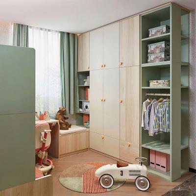 China Adjustable (Height) With Mirror Wood Furniture Wardrobe Children Locker Cabinet Design Wooden Steel Wardrobe D Beautiful for sale