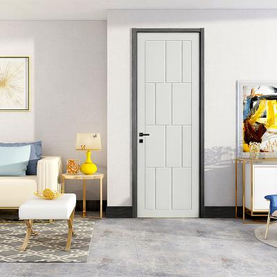 China OPPOLIA Waterproof Soundproof Apartment Door MDF Interior PVC Door For House Hotel Room Interior Wooden Door With Frames for sale