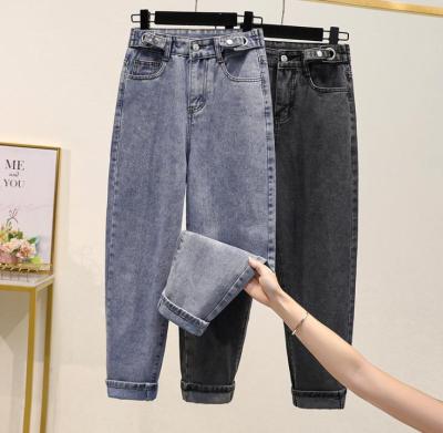 China zm11926f spring summer women's clothing fashion high waist breathable denim pants women's casual jeans pants for sale