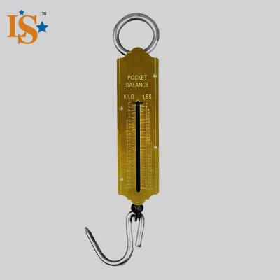 China Maximum Weight Capacity 150kg Copper Plating Spring Hanging Measurement Scale With Stainless Steel Hook for sale