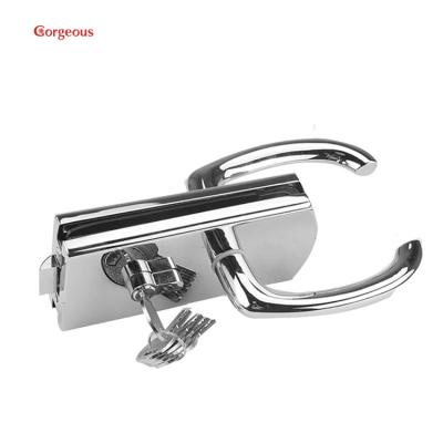 China 304 stainless steel 304 stainless steel mirror door glass door lock handle glass box lock or frameless glass cylinder lock for sale