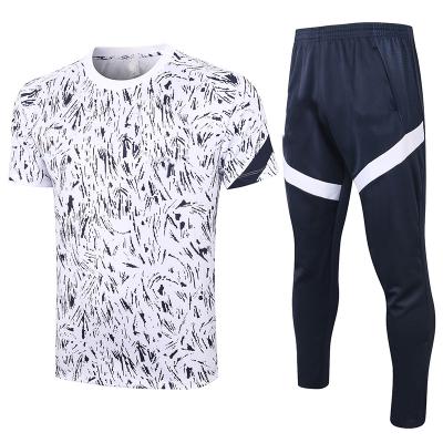 China Shirts & Main 2020 new France tracksuit short sleeve tracksuit 3/4 pants white color for sale