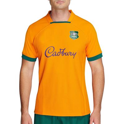 China 2022-2023 Antibacterial Australia Rugby Jerseys HOME GOLD JERSEY MEN'S S-5XL for sale