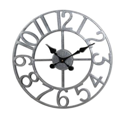 China Amazon Selling HOUSEHOOK style simple craft beautiful antique metal iron antique the living room decorative hanger number wall clock for sale