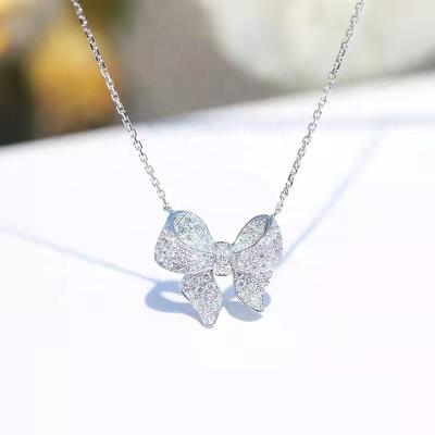 China 2021 New Fashionable Zircon 18k Gold Plated Jewelry Custom Diamond Butterfly Necklace for sale