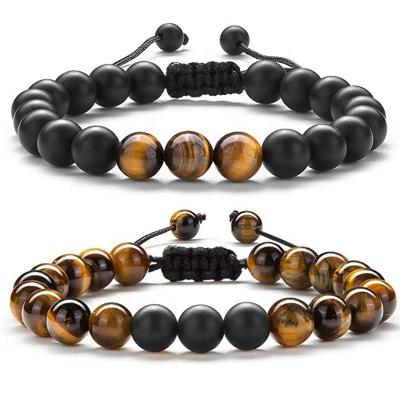 China Tiger Eyes Relaxing CLASSIC Stone Adjustable Stone Bracelet Lava Rock Bracelet for sale