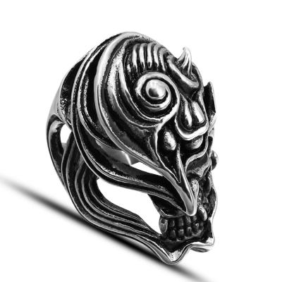 China Punk 2021 Custom Cool Rings For Men Stainless Steel Rings Jewelry Women Darkly Cast Skull Rings for sale