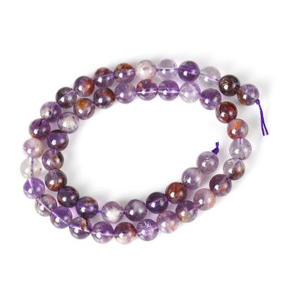 China 2020 Wholesale Romantic Lodolite Quartz Beads Loose Purple 6-12mm Stone Beads For DIY Natural Stone Beads for sale