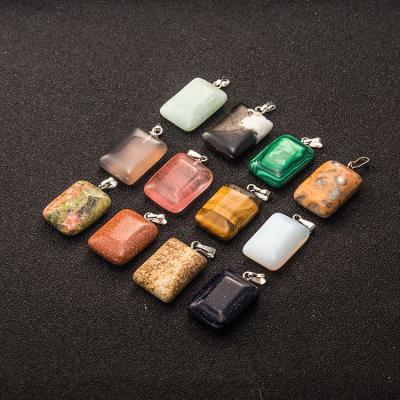 China Wholesale Vintage Tibetan Silver Charms 2020 Newest Black Onyx Rectangle Stone Morganite Pendants for sale