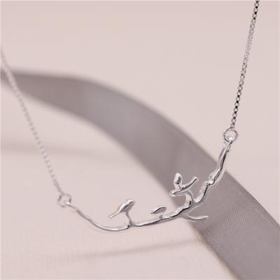 China Fashion 925 Silver Branches Necklace Silver Pendant Necklace For Women Necklace Pendant Jewelry for sale