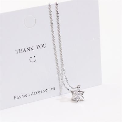 China Fashion Design Necklace 925 Silver Hexagram Necklace Diamond Necklace Fine Jewelry for sale