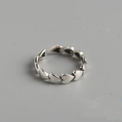 China Fashion Amazon Hot Heart Rings Korean Retro Heart-shaped Version Rings 925 Silver Rings for sale