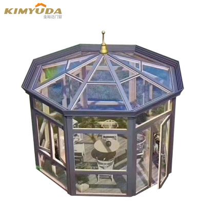 China Modern custom made villa sunscreen balcony patio solarium aluminum alloy glass greenhouse for sale