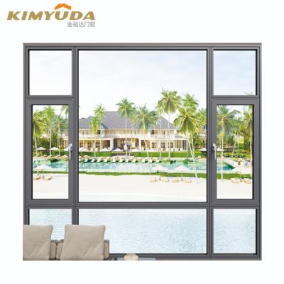 China Double Window Aluminum Desk Screen Folding Style Horizontal Glass Sliding Window for sale