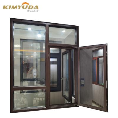 China Folding Double Arc Screen Aluminum French Window Glass Casement Louvered Windows for sale