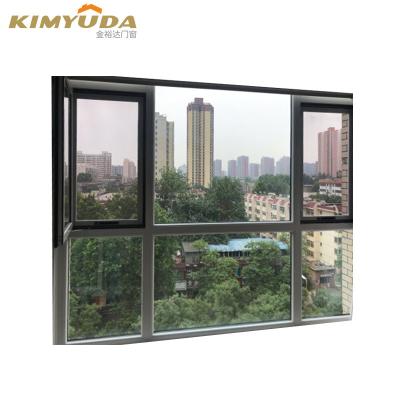 China Modern Design Thermal Break Doors Window System Aluminum Casement Folding Screen Windows With Black Silver Gray Double Glass Mosquito Net Sale for sale