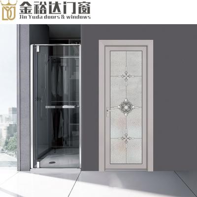 China China Aluminum Alloy Swing Doors and Windows of Alloy Door Toilet Tempered Glass Door Hotel Project Titanium-Magnesium for sale