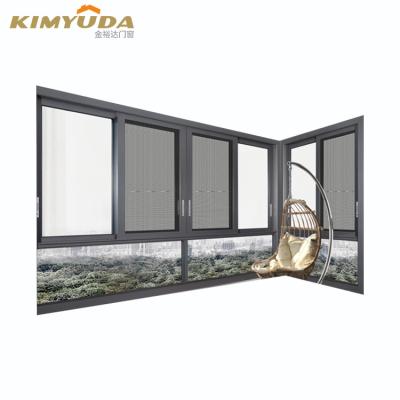 China Magnetic Screen JYD Sliding Window Double Glazed Aluminum Aluminum Windows for sale