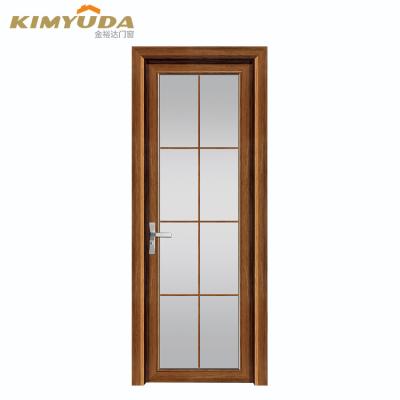 China Modern Modern Interior Black Aluminum Frame Toilet JYD Swing Door Bathroom Glass Door for sale