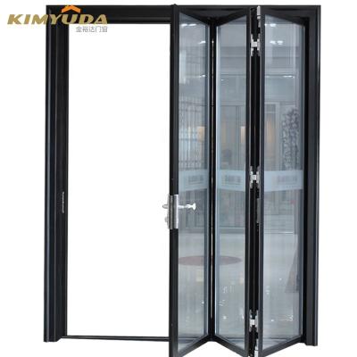 China Modern Exterior Aluminum Bifold Patio Doors High Performance Folding Glass Door for sale