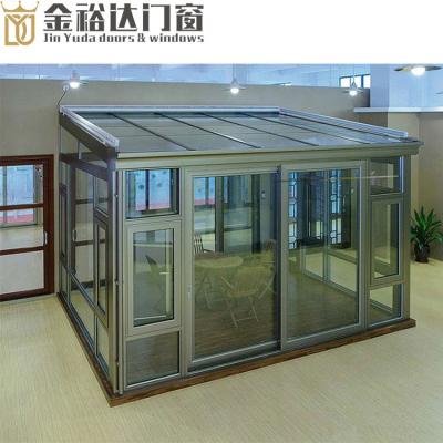 China New Design Good Quality Modern Aluminum Profile Soundproof Aluminum Sunrooms Tempered Glass Sunroom Glass Rooms for sale