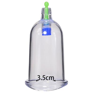 China Body Healthcare 3.5cm Chinese Traditional Curve Vaccum Suction Cupping with Pumping Gun for sale