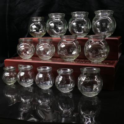 China Transparent Glass Cupping Cups for Traditional Hijama Therapy Thick Glass 5 Size Mix for sale