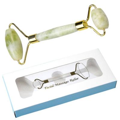 China Light Green Jade Roller Private Label Beauty Tool for Face Massage and Skin Firming for sale