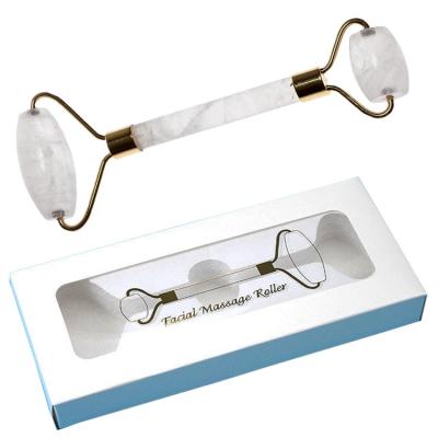 China Facial Massage Jade Roller with Anti Aging Properties and Gold/Silver/Rose Frame for sale