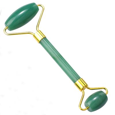 China Face Massage Noise-Free Aventurine Green Jade Roller with OEM Package and Customized Bag for sale