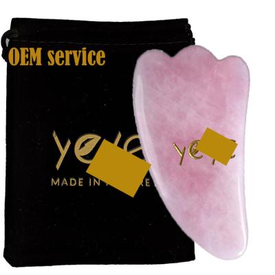 China 100% handgemaakte rozenkwarts echte jade gua sha massagetool express/lucht/zee/trein verzending Te koop