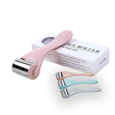 China Pink/Green/White Frame Color Stainless Steel Facial Ice Roller for Face Massager for sale