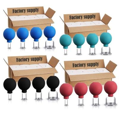 China Rubber Facial Body Massage Glass Cupping Silicone Suction Cup Set for Healthy Care for sale