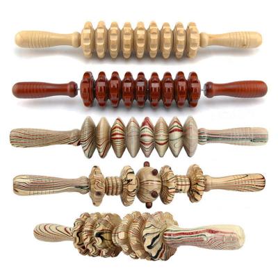 China Wooden Roller Massage Tool Stick for Muscle Relaxation and Anti Cellulite Waist Massage for sale