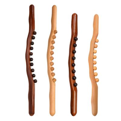 China Natural Wood Massage Stick for Body Belly Back Scraping SPA Therapy Roller Tool Point Treatment Guasha Relax for sale