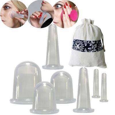 China Quantity of Cups 7 Cups Face and Body Vacuum Silicone Cupping Set for Facial Cupping for sale