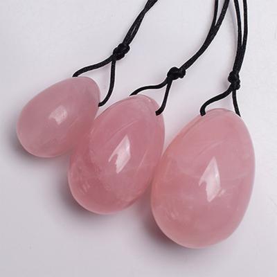 China 3-Piece Yoni Eggs Set Rose Quartz Verde Roxo Branco Pedras Naturais Certificação Outro à venda